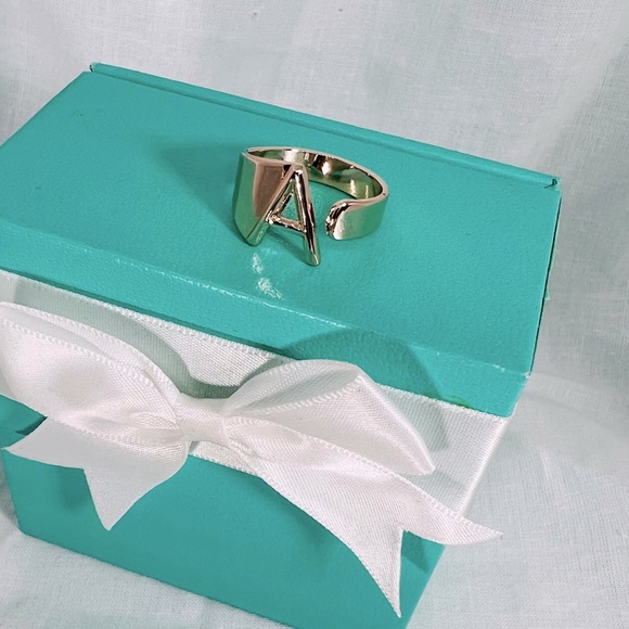 Golden A Initial Personalized Ring Cuff Trending Influencer  Style Staple - Picture 8 of 9